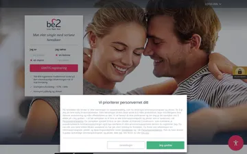 Skjermbilde av be2-nettstedet