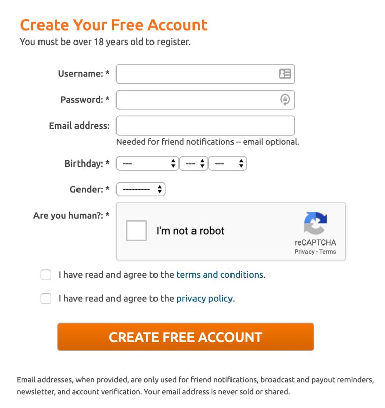Chaturbate Registering
