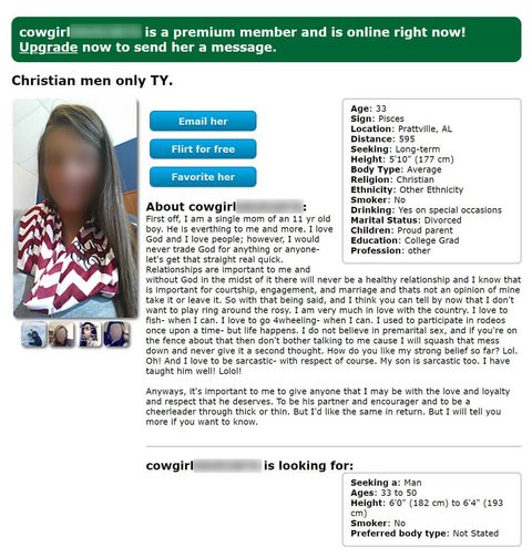 FarmersOnly Kvinnelig profil