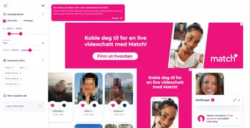 Skjermbilde av Match-nettstedet
